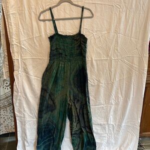 Green Tie-Dye Jumpsuit